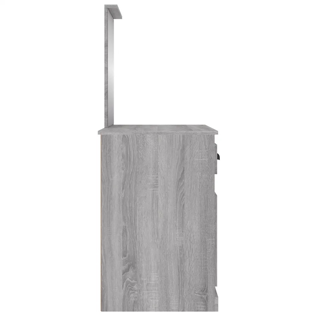 Toeletta | Tavolo da Trucco Specchio Grigio Sonoma 90x50x132,5cm Legno Multistrato