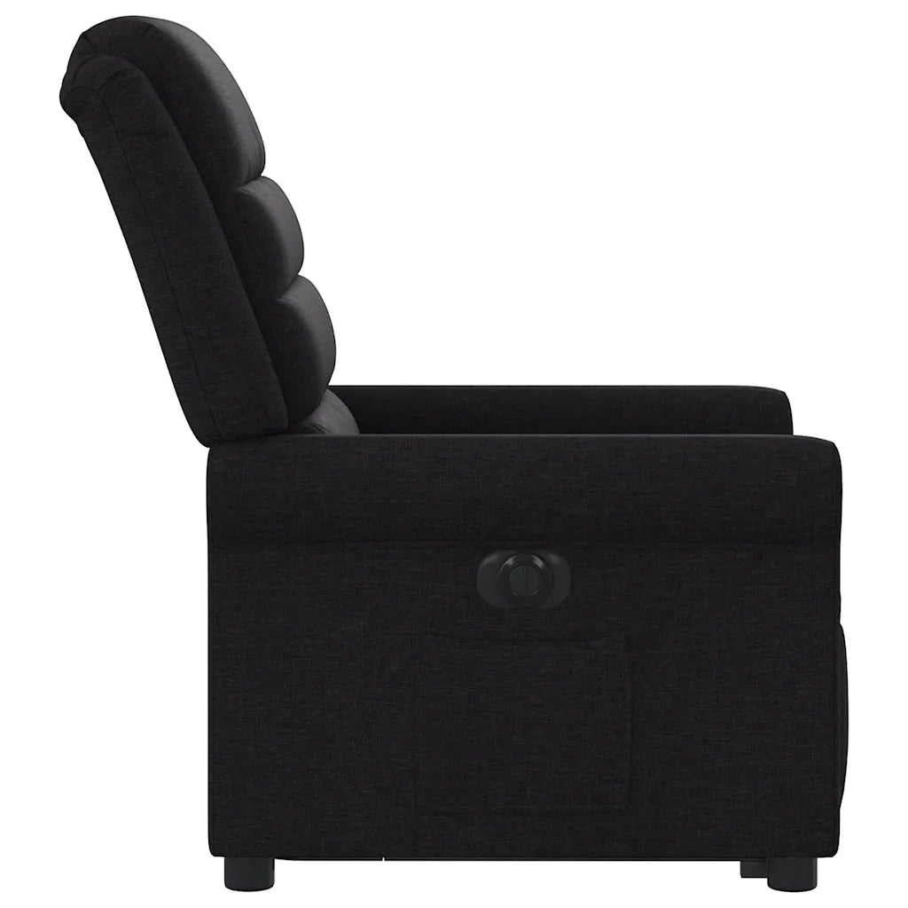Poltrona Alzapersona Reclinabile Elettrica Nera in Tessuto 3303336