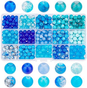 Accessori per gioielli in vetro - 450 pezzi - 8 mm - Spaziatori rotondi a distanza - 15 stili - Accessori per gioielli DIY - Bracciali/colli/orecchini