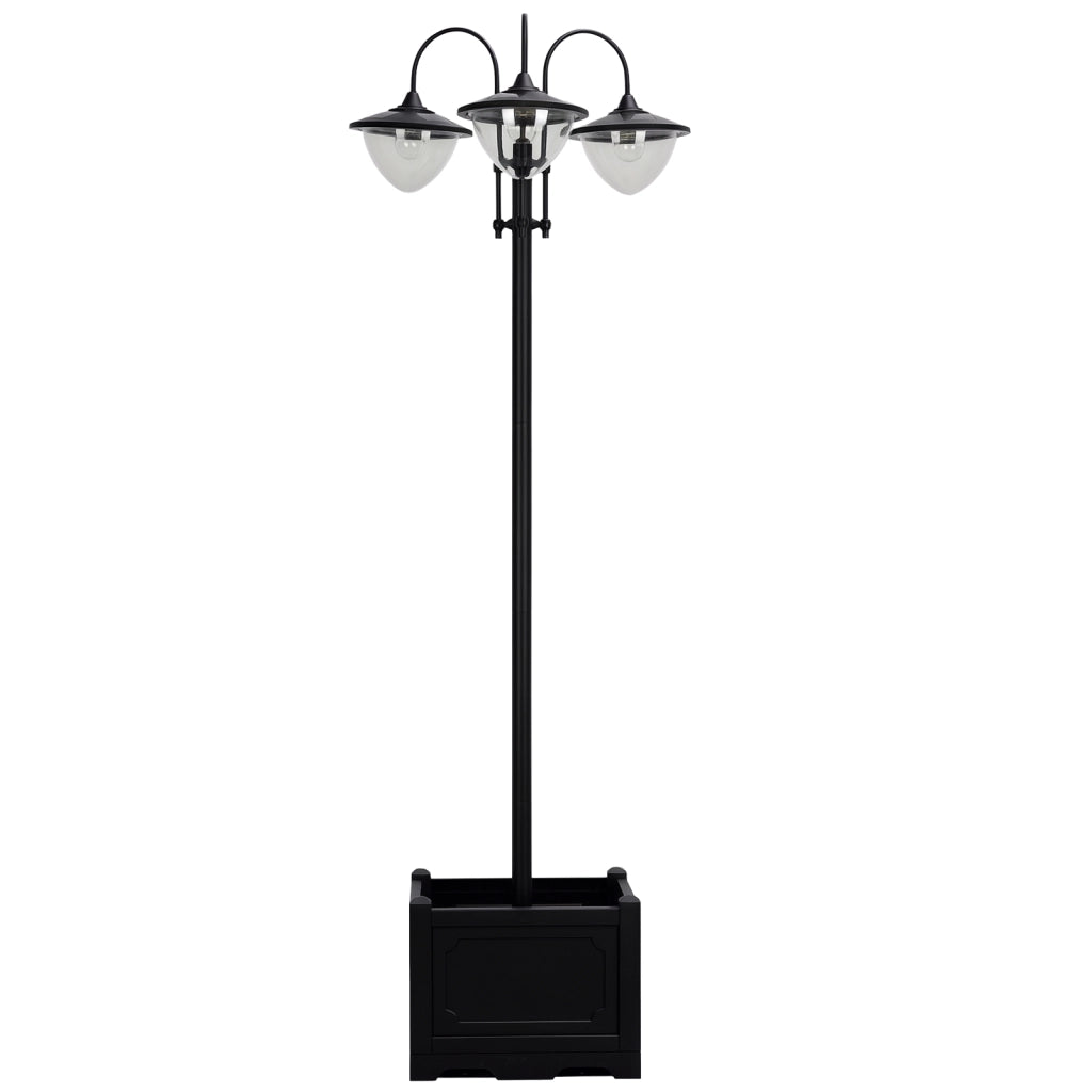 Lanterna Solare da Giardino ¨C Xylo ¨C Metallo Nero 189cm IP44 con Vaso