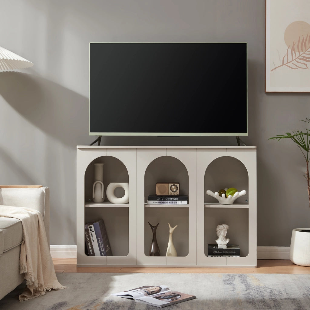 Credenza Trorhun Mobile Contenitore con Ripiano 120x30x80 cm - Grigio [en.casa]