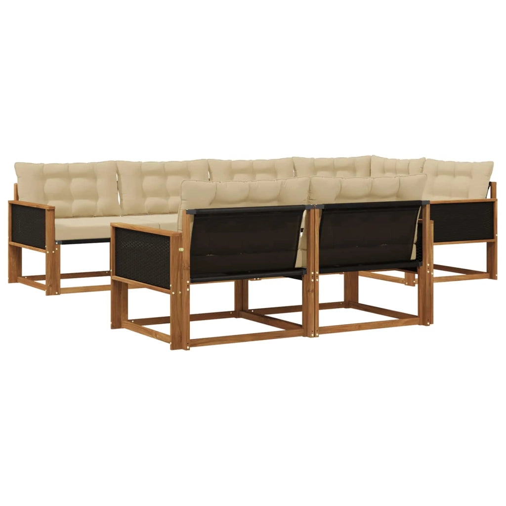 Set di divani da esterno 7 pz Naturale e Beige 3381481