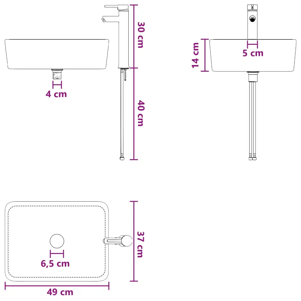 Lavabo da bagno Cromato 49 x 37 x 14 cm Metallo CFW5154195