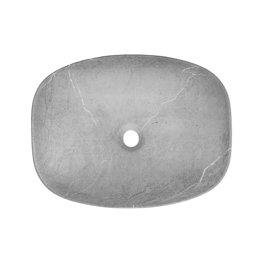 Lavabo rettangolare da appoggio 50,5x38,5 cm grigio effetto pietra naturale
