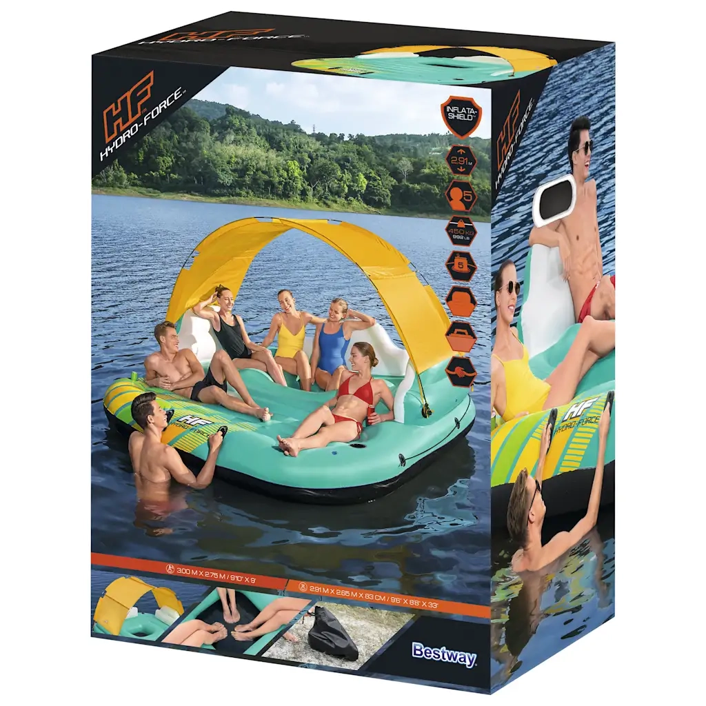 Bestway Isola Gonfiabile per 5 Persone Sunny Lounge 291x265x83 cm 3202599
