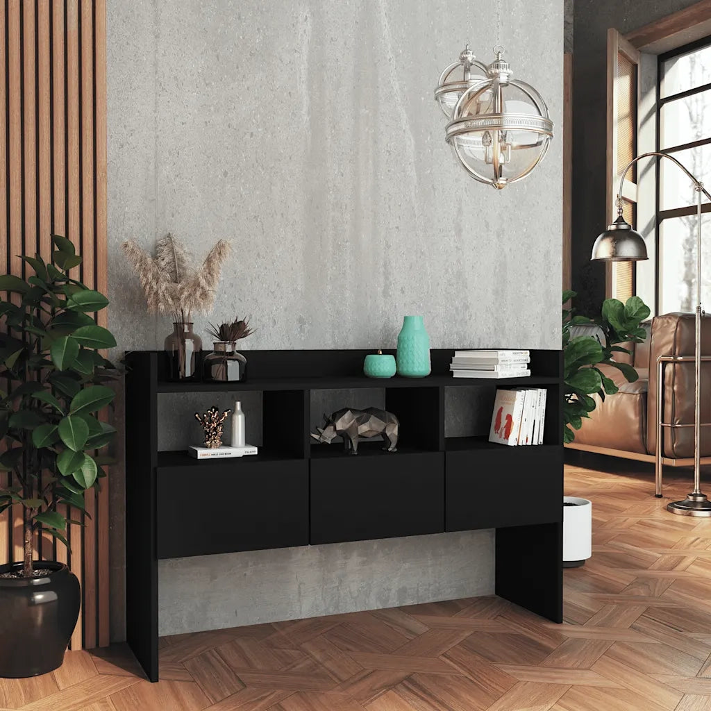 Credenza | Madia | Buffet da pranzo | Armadio da pranzo Nera 105x30x70 cm in Legno Multistrato