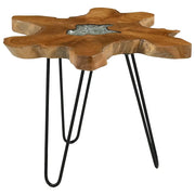 Tavolino da Salotto 70x45 cm Legno Massello Teak e Poliresina 281651
