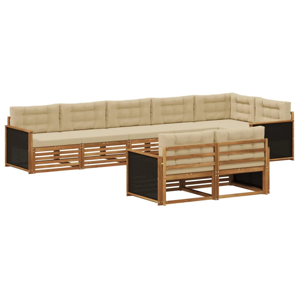 Set di divani da esterno 8 pz Naturale e Beige 3383496