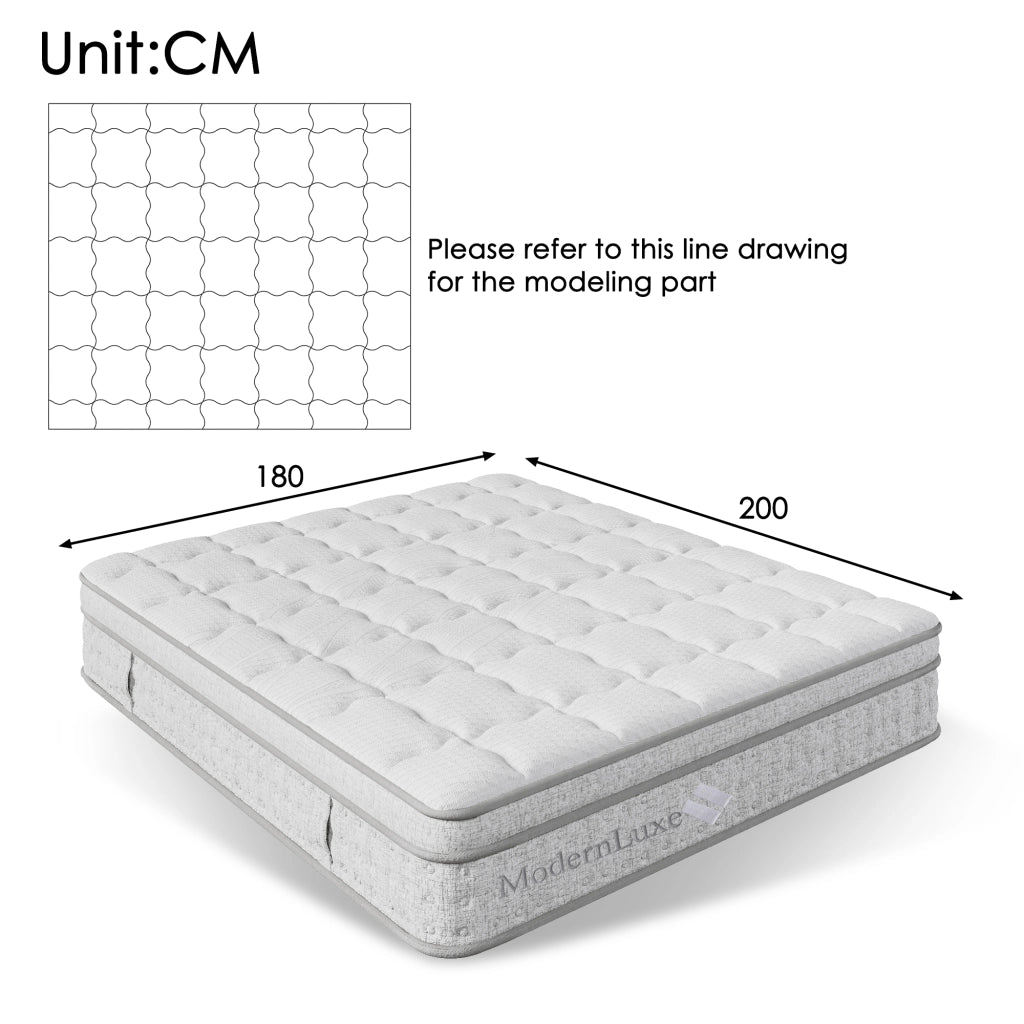 Materasso a Molle Insacchettate 7 Zone ¨C MINIMAL ¨C 180x200 cm, H3, Ibrido, Schiuma Fredda, OEKO-TEX