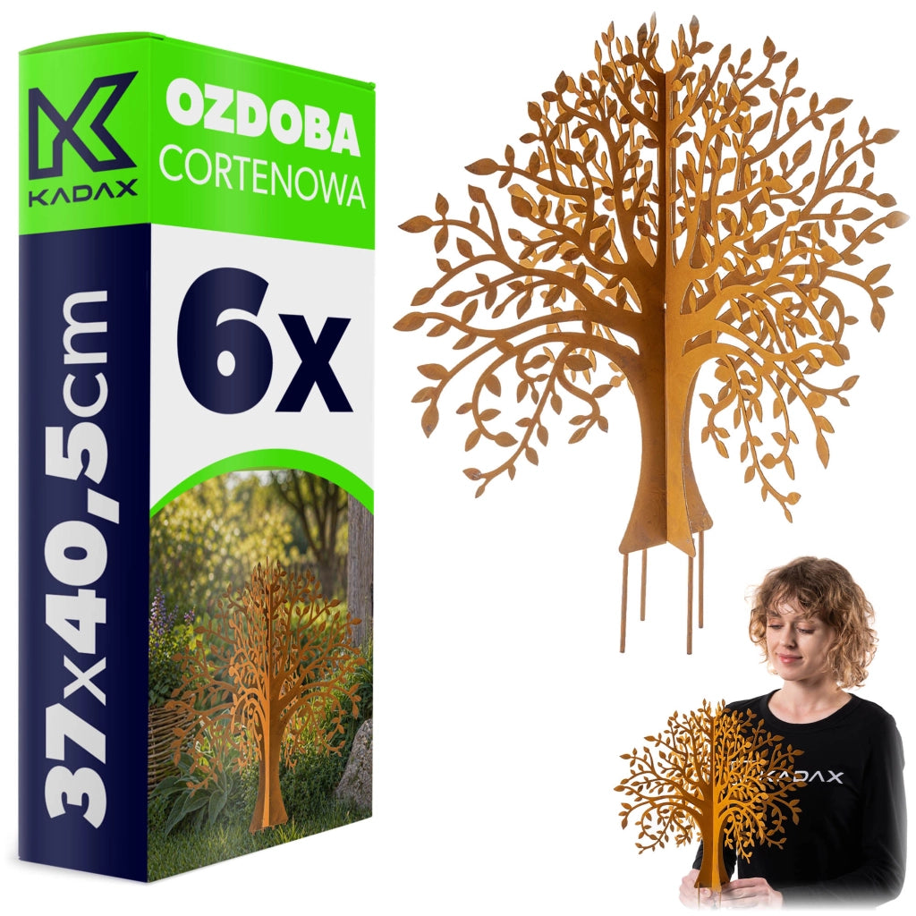 KADAX Ozdoba cortenowa Drzewo P25728 pakiet 6szt K