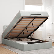 Pouf Letto con Materasso Grigio Chiaro 120x190 cm in Velluto 3311831