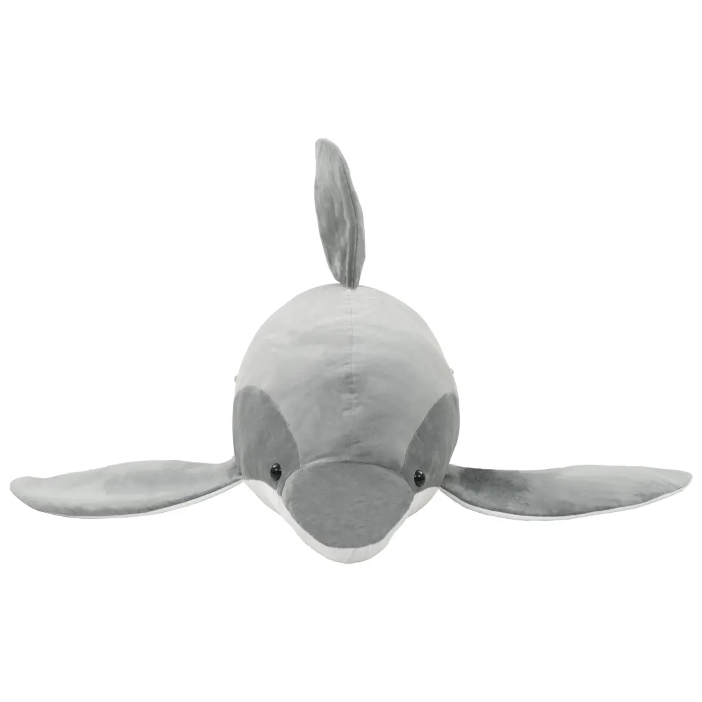 vidaXL Giocattolo di Peluche Delfino Grigio
