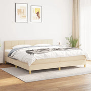 Giroletto a Molle con Materasso Crema 200x200 cm in Tessuto 3140646