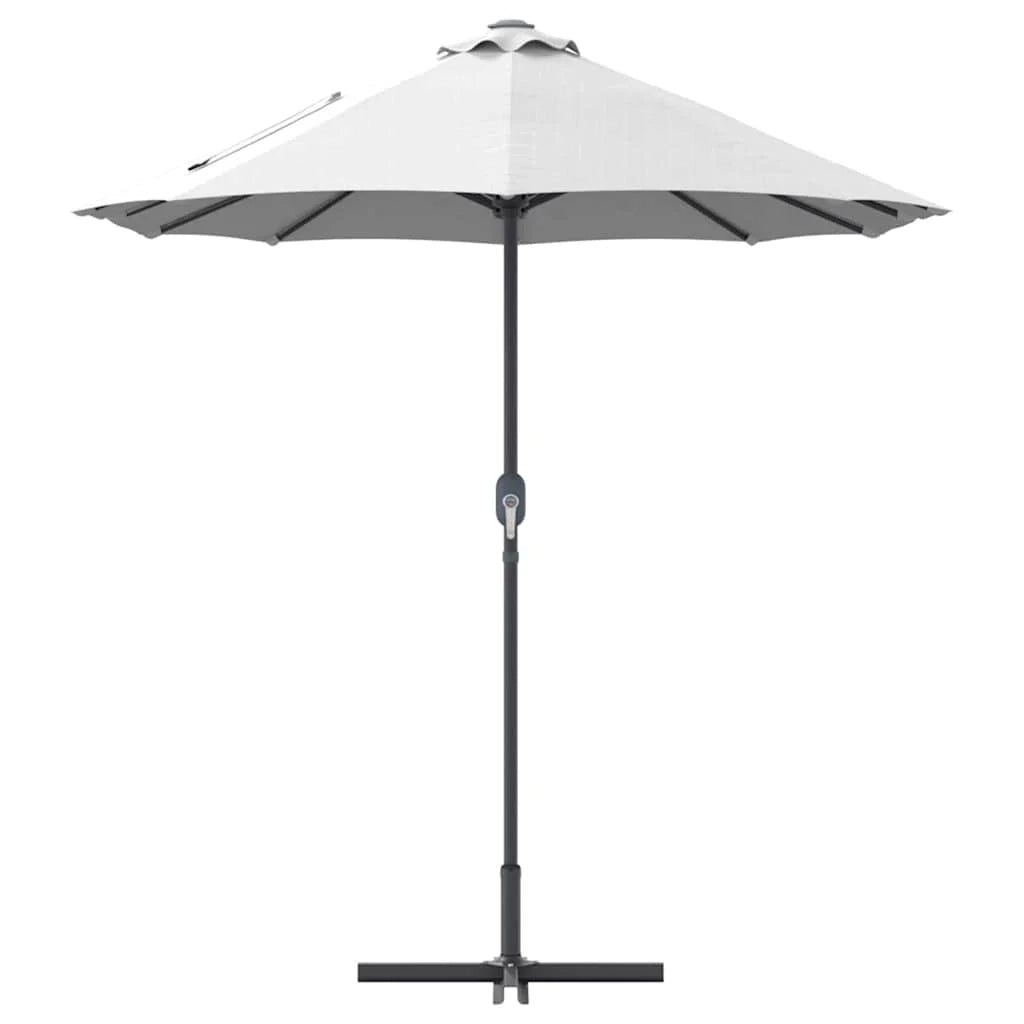 Ombrellone da giardino pieghevole moderno 370 x 197 x 239 cm pratico e resistente realizzato in poliestere color sabbia 02_0058739