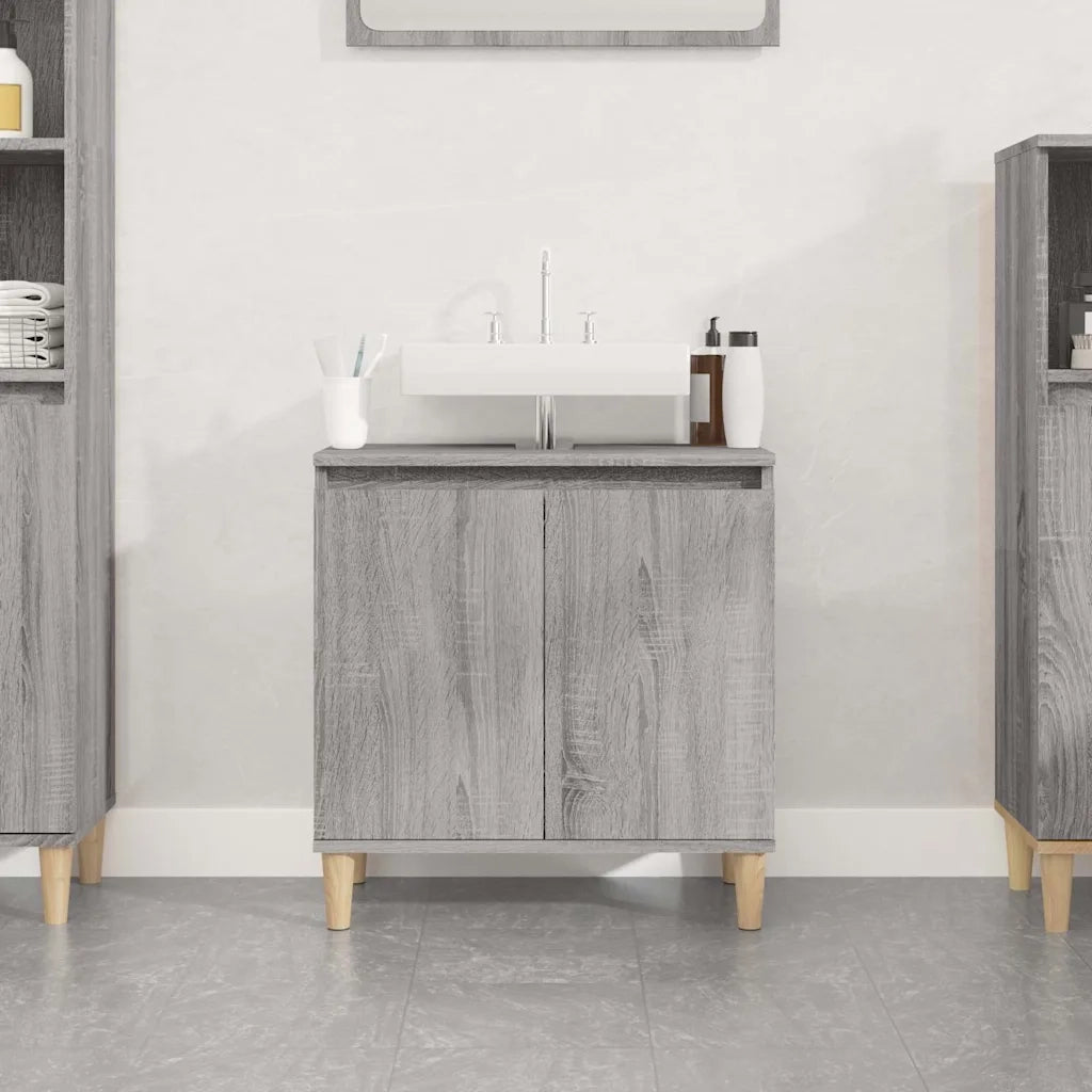 Mobile Lavabo-Armadietto da bagno Grigio Sonoma 58x33x60 cm in Legno Multistrato 335482