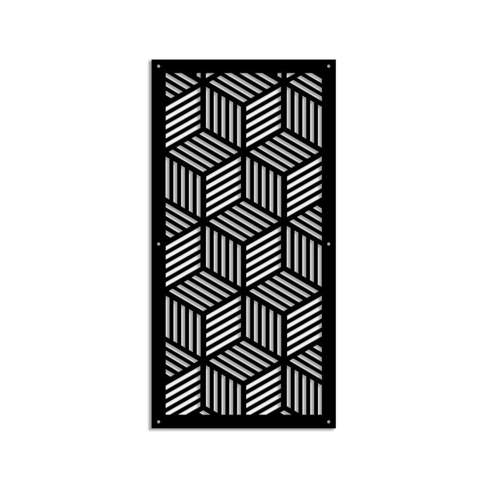 CUBIC - Pannello in PVC traforato - Parasole Colore: nero, Misura: 50x150 cm