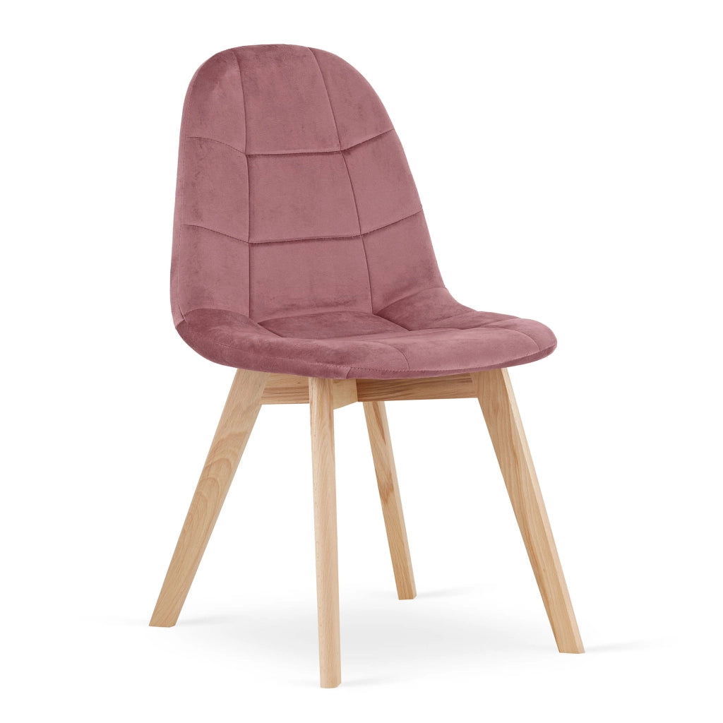 Sedia Valora NUUC in velluto rosa scuro, design ergonomico x2