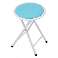 Sgabello Pieghevole da Campeggio Slim Ø30x45 h cm in Acciaio Blu