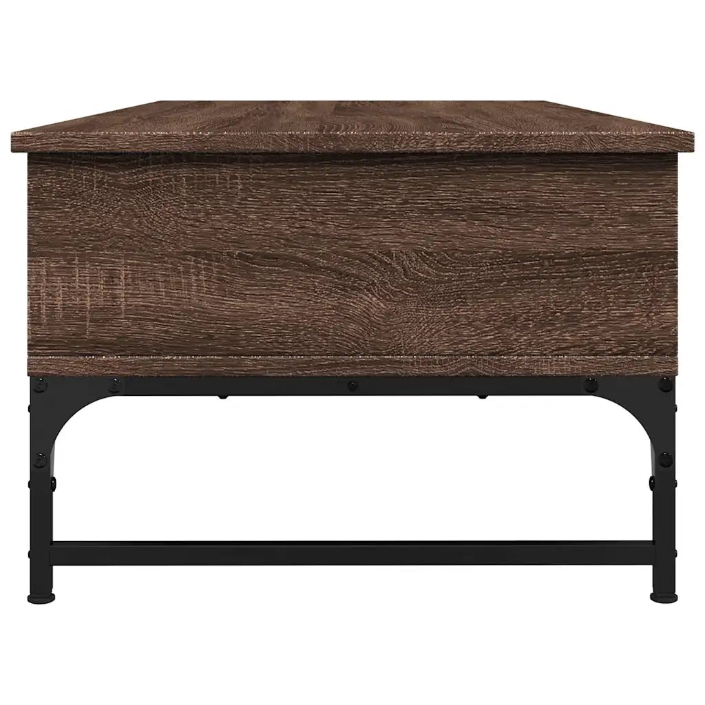 Tavolino salotto | Tavolino da caff¨¨ | Tavolino da Soggiorno Rovere Marrone 100x50x35cm Multistrato Metallo