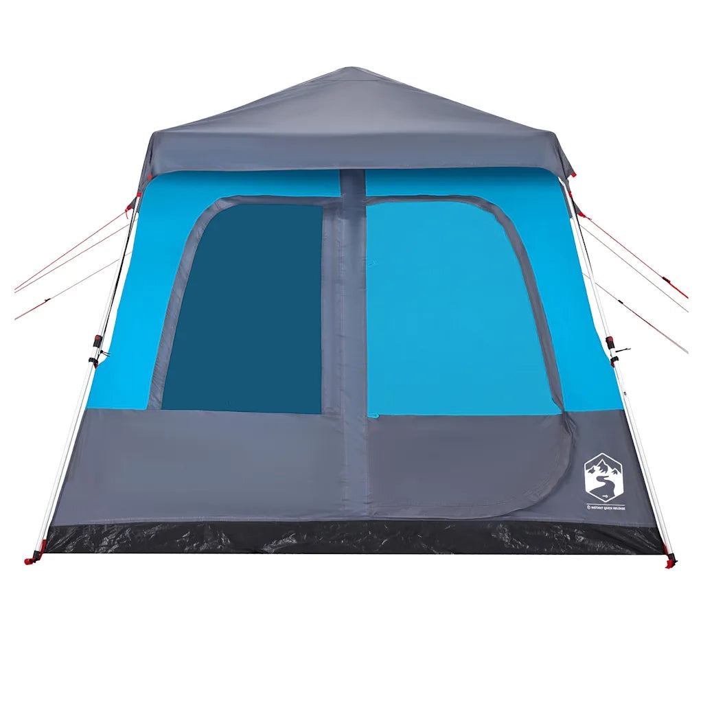 Tenda Familiare a Cupola 8 Persone-Tenda da campeggio Blu a Rilascio Rapido