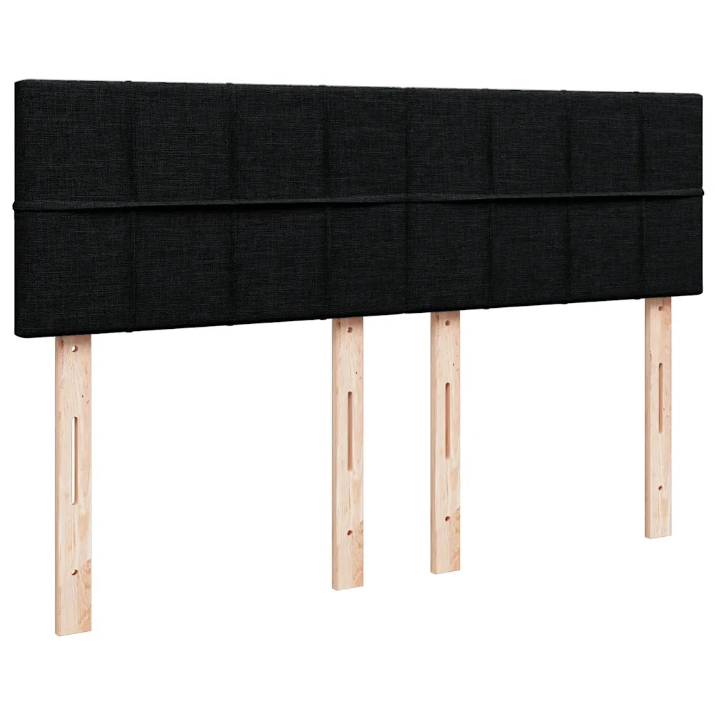 Giroletto a Molle con Materasso Nero 140x200 cm in Tessuto