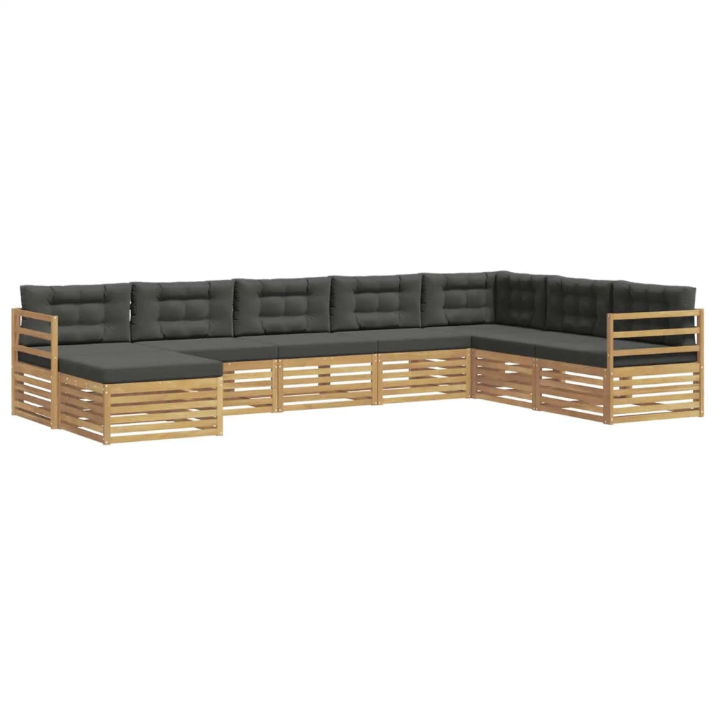 Set di divani da esterno 8 pz Bianco e Antracite Poliestere 3390947