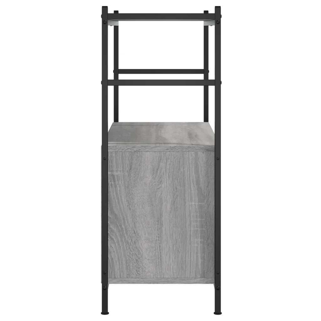 Libreria-Scaffale per Libri-Mobile di Stoccaggio Grigio Sonoma 80x30x78,5 cm Legno Multistrato e Ferro