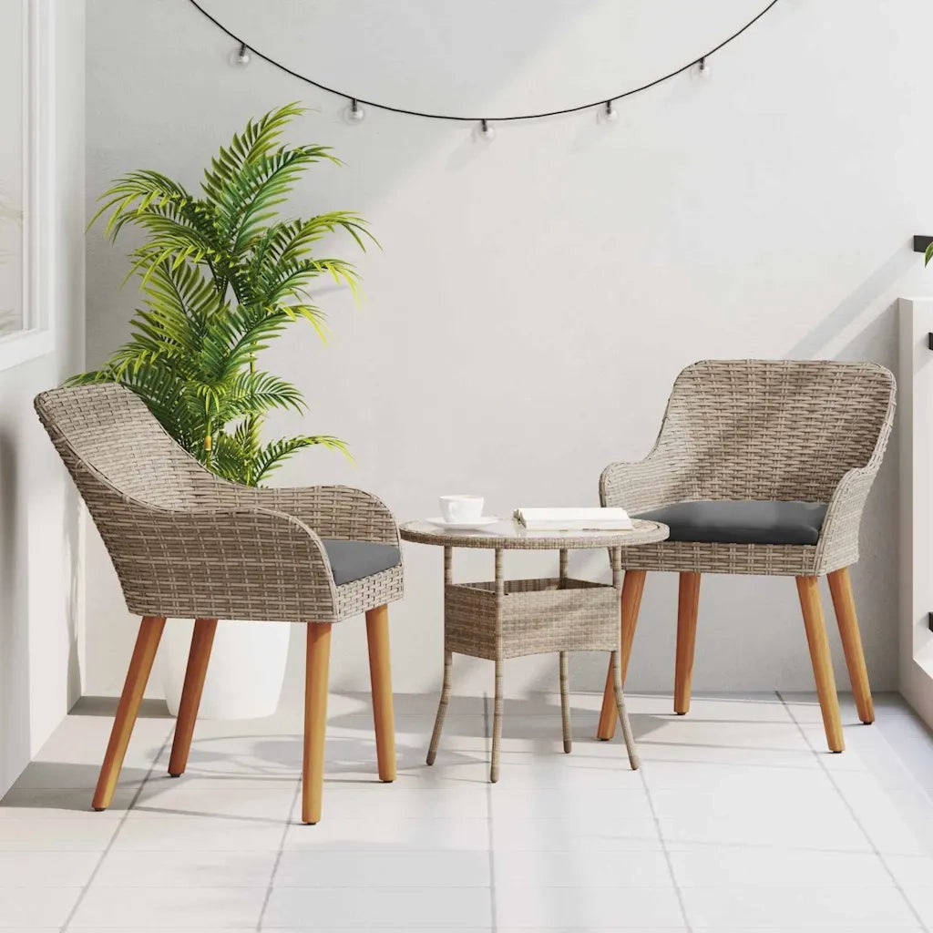 Sedia da Giardino 2 pcs Nero 62,5 x 55 x 82 cm polyrattan 42006213