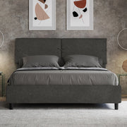 Letto matrimoniale senza rete imbottito 160x190 microfibra grigio Sleeper