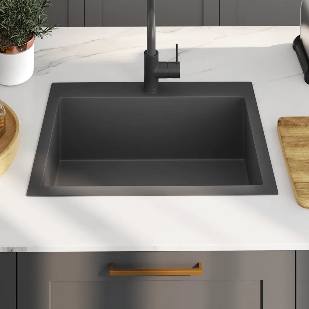 Lavello da Cucina Lavorato a Mano Nero Acciaio Inox cod mxl 54175