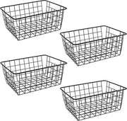 Organizzatori per cavi 4 pezzi - Nero - Contenitori per organizzare cavi - Scatole per cavi - Armadietto per magazzino - Dimensioni 28 x 22 x 12 cm
