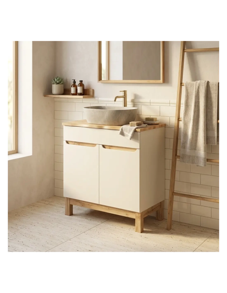 Piano per lavabo NATOURA 80,6 cm in MDF colore quercia Wotan