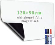 Folie da Whiteboard 90x60 cm – Magnetica e Autoadesiva – Sticker da Whiteboard con Penna e Spugna – Per Muro, Ufficio e Scuola