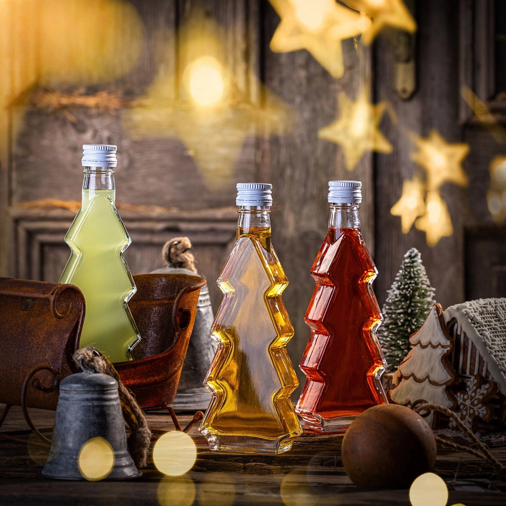 KADAX Butelka choinka 200ml pakiet 5szt z zakętką