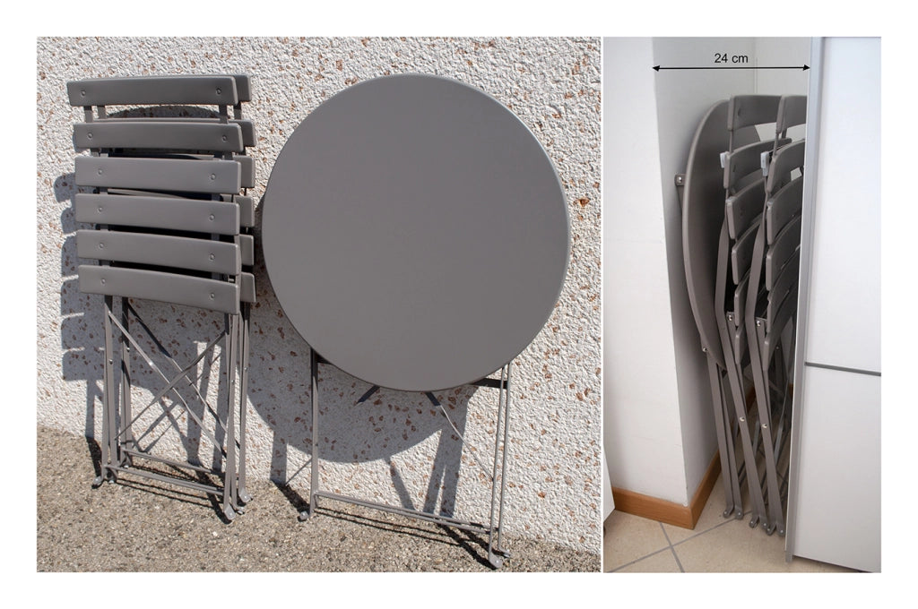 Set tavolo e sedie da giardino pieghevoli tortora – Positano TRSP03PO