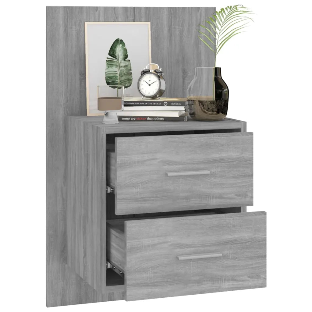 Comodini a Muro 2 pz Grigio Sonoma 816961