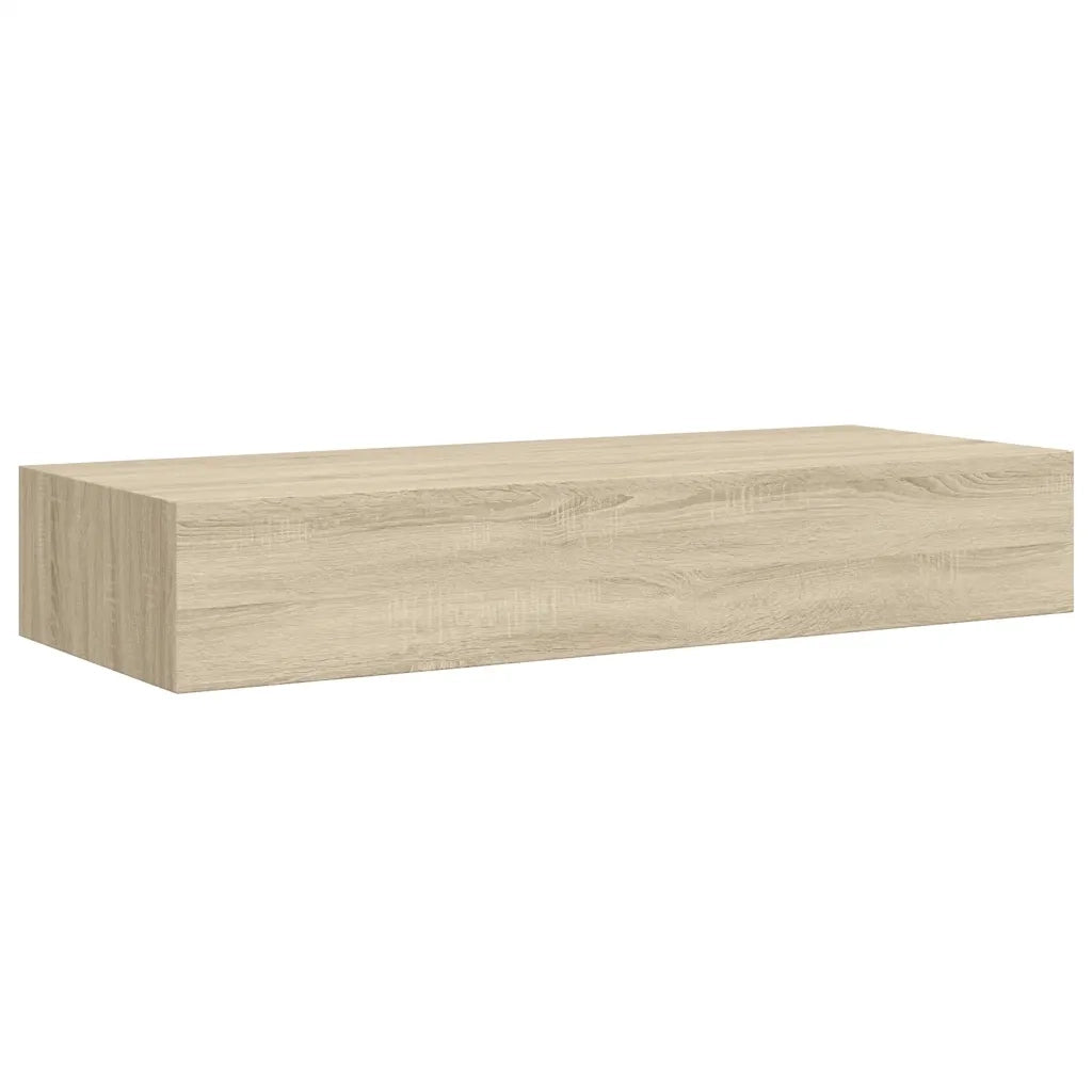 Scaffale con Cassetti da Parete Rovere 60x23,5x10 cm in MDF 330261