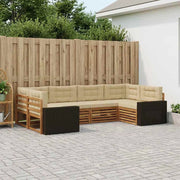 Set di divani da esterno 6 pz Naturale e Beige 3383786