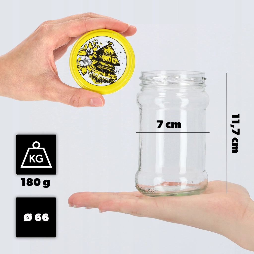 KADAX Seno vasetti 315ml 50pz 66mm + coperchi "Api".