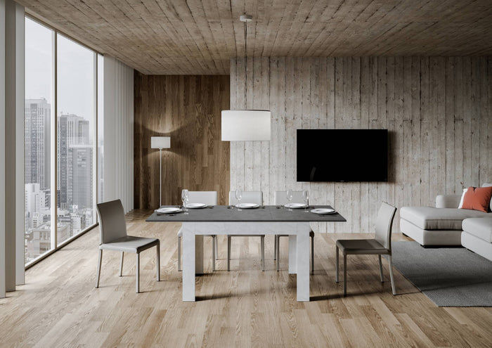 Tavolo Allungabile 120-180x90x77 cm Bibi Mix Antracite Spatolato