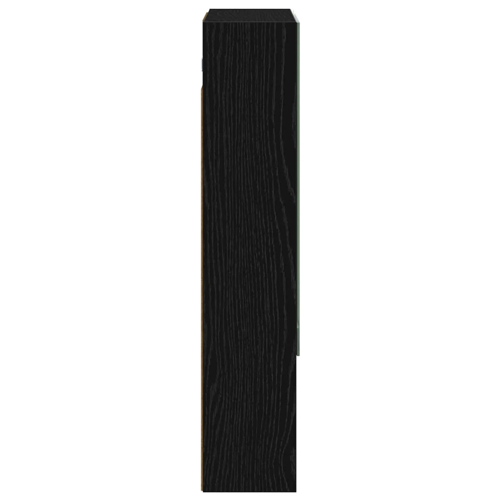 Mobiletto per specchio da bagno Rovere Nero 50 x 14,5 x 70 cm