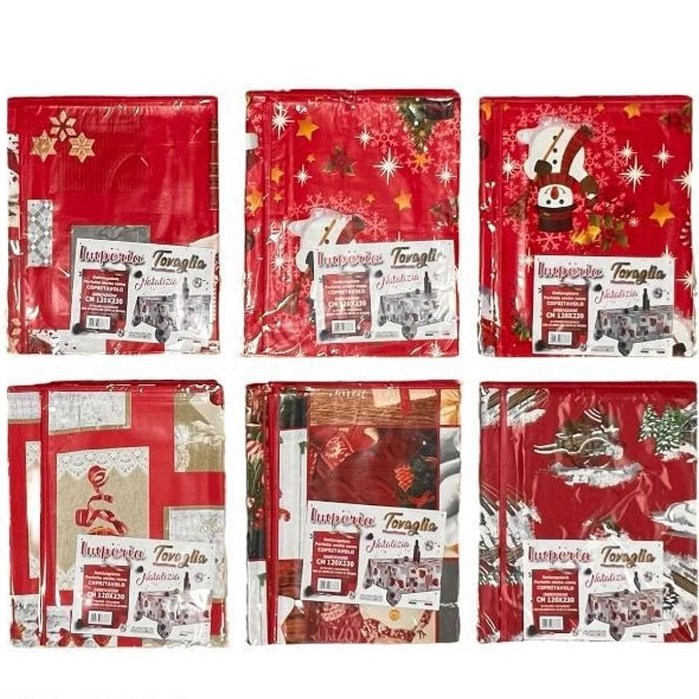 Trade Shop - Tovaglia Copritavolo Natale Plastificata Antimacchia Varie Fantasie Mis. 120X190 -