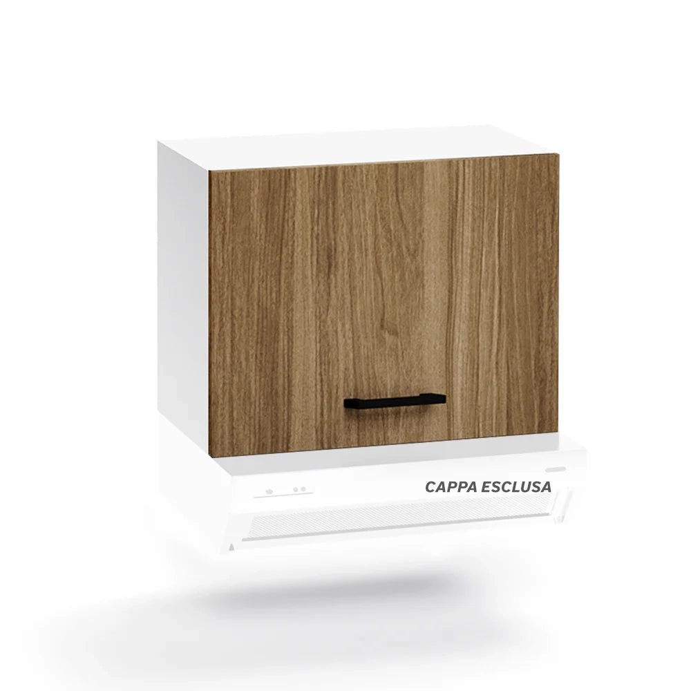 Pensile per cucina componibile da 60 cm con due ante, realizzata in legno 100% MADE IN ITALY colore Noce