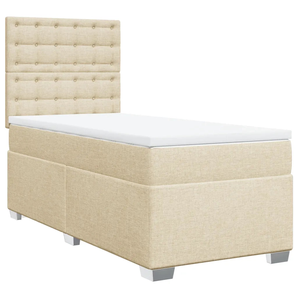 Giroletto a Molle con Materasso Crema 80x200 cm inTessuto 3290334