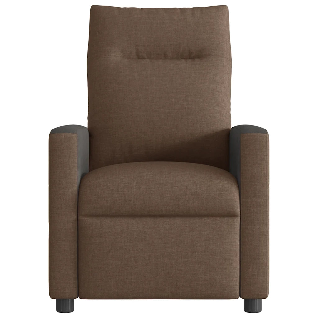 Poltrona | Sedia Relax Elettrica Reclinabile Marrone in Tessuto