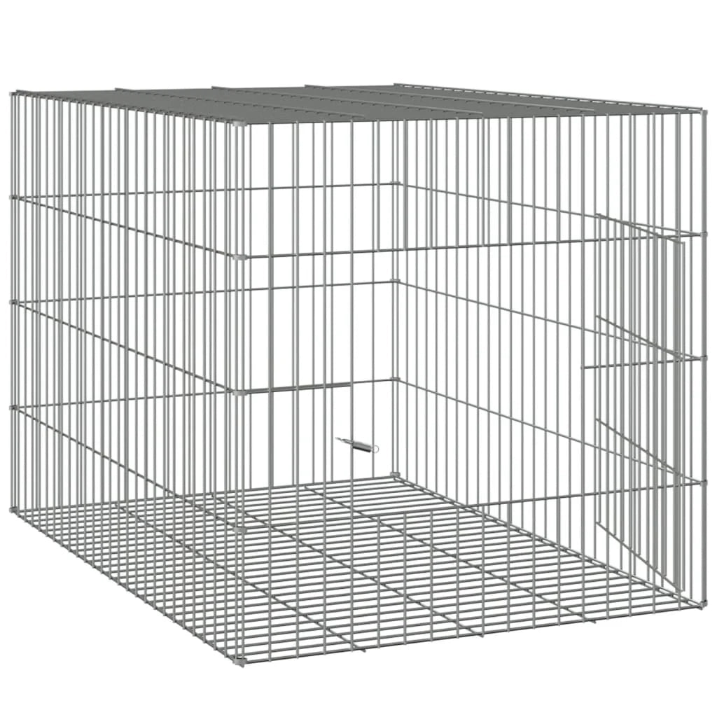 Gabbia per conigli 78 x 54 x 54 cm Ferro zincato Argento 02_0041694