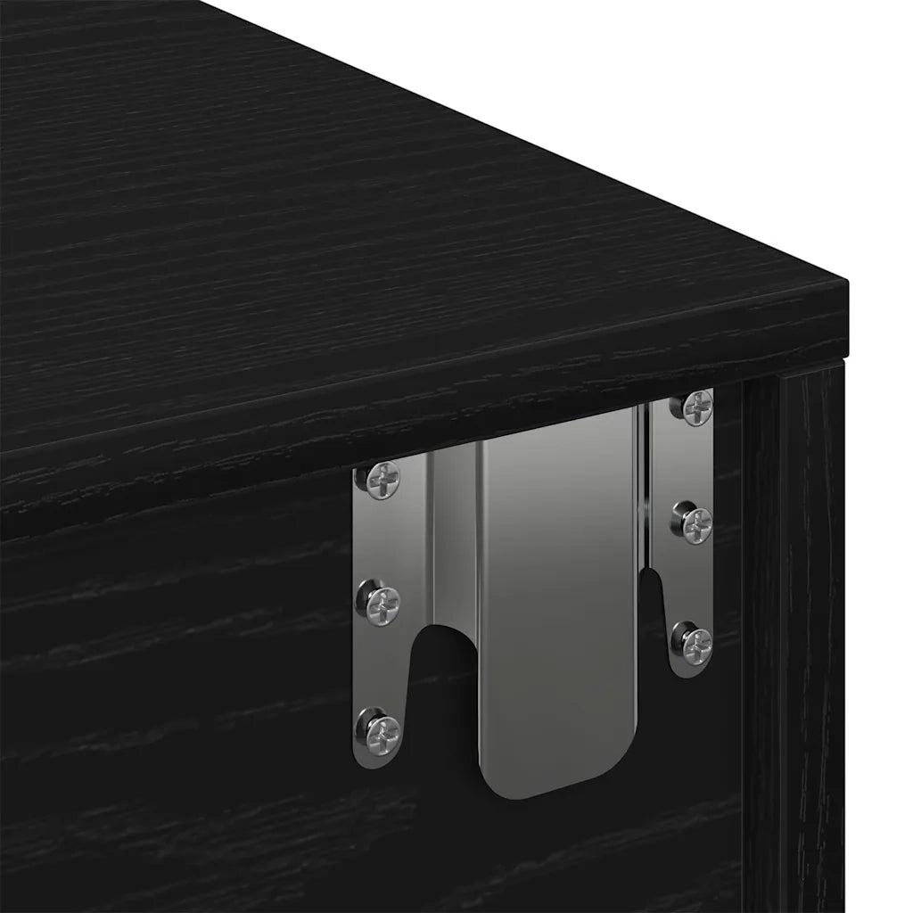vidaXL Scaffale a Parete con Cassetti Nero 80x33x17 cm in Truciolato