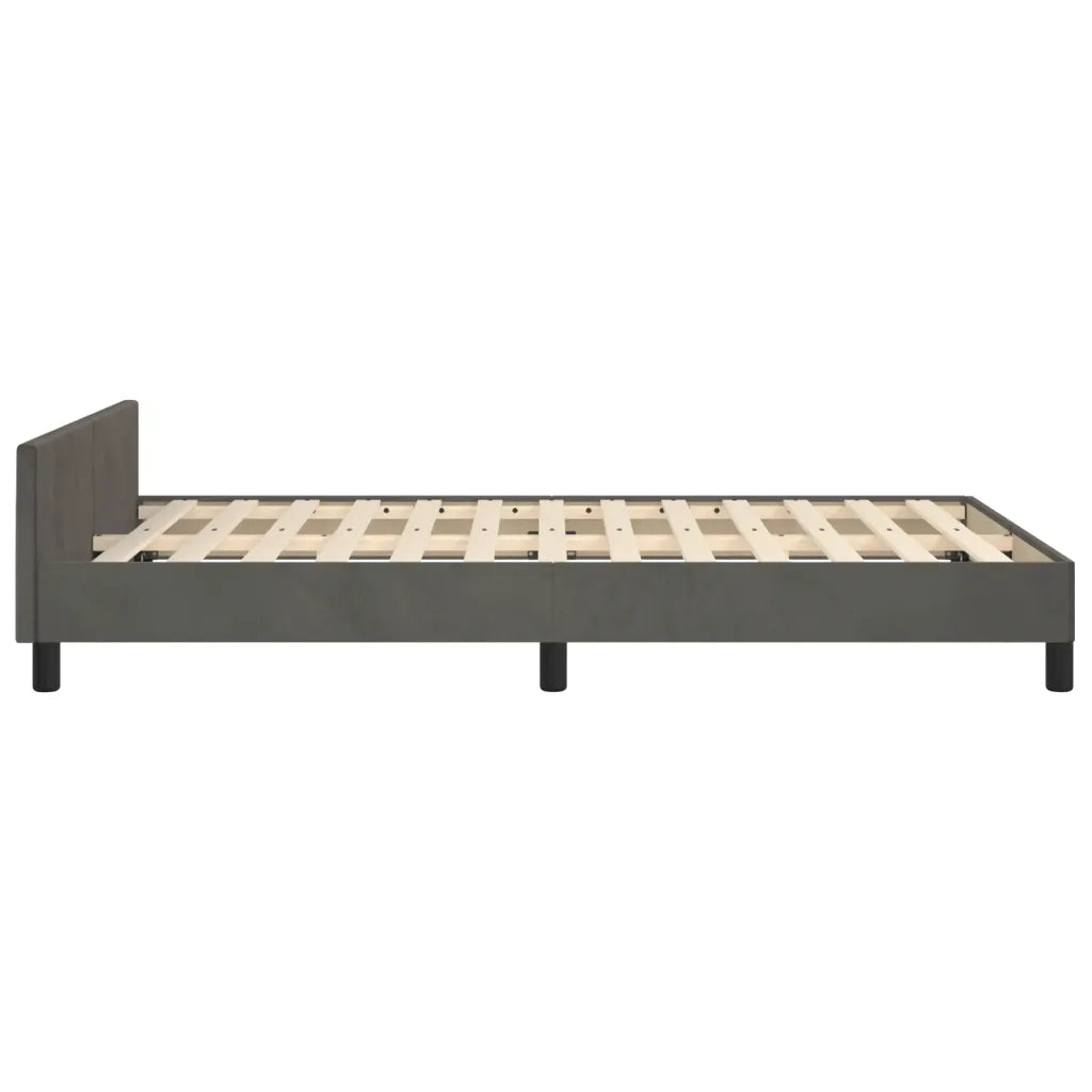 Giroletto senza Materasso Grigio Scuro 120x200 cm Velluto 3125807