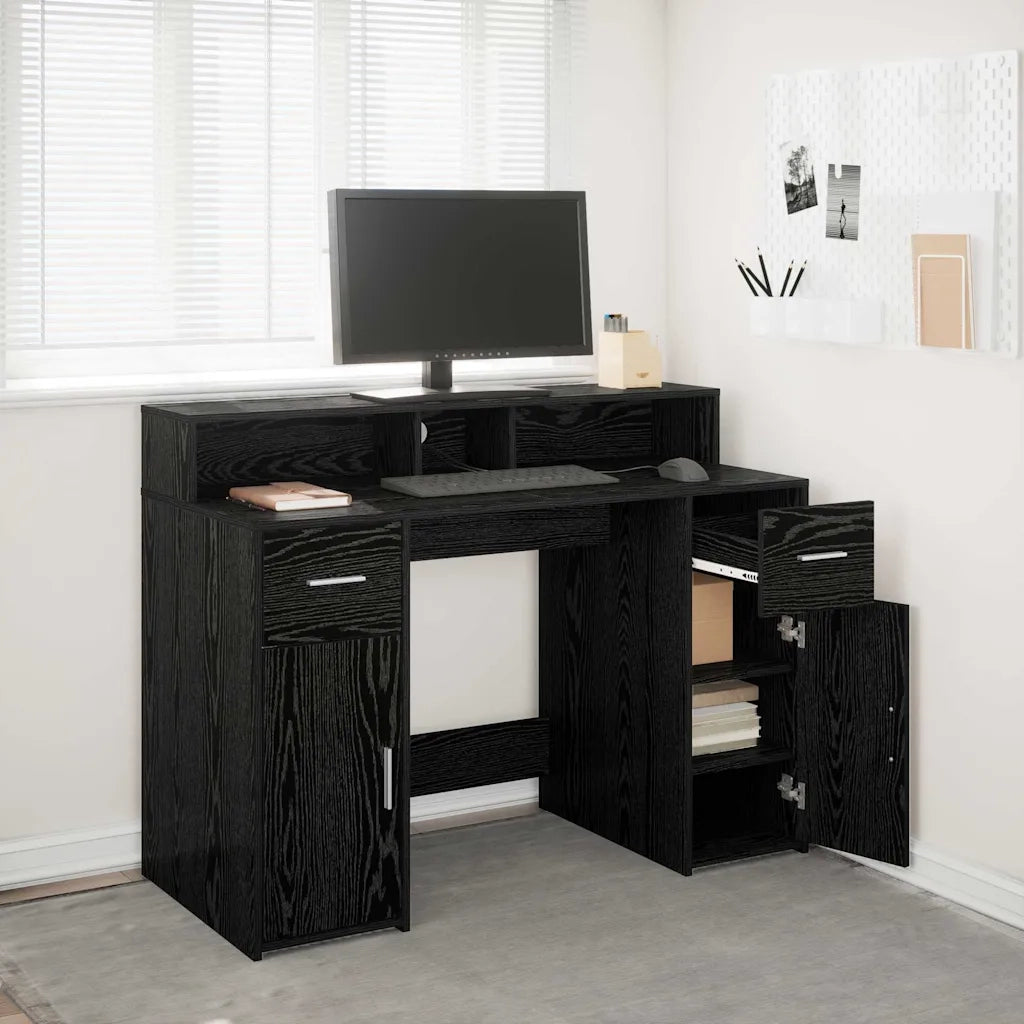Scrivania | Tavolo da Ufficio Rovere nero 120 x 55 x 91 cm Legno multistrato
