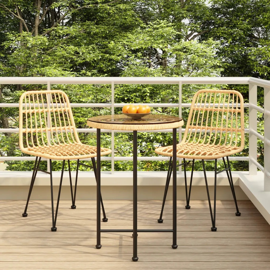Set da Pranzo da Giardino 3 pz | Set Salotto da Giardino in Polyrattan